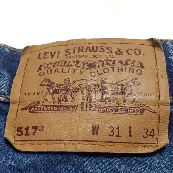 Levi's 517 90s Orange Tab Mid-Wash High Waisted Bootcut Wedgie Jeans - Picture 12 of 16